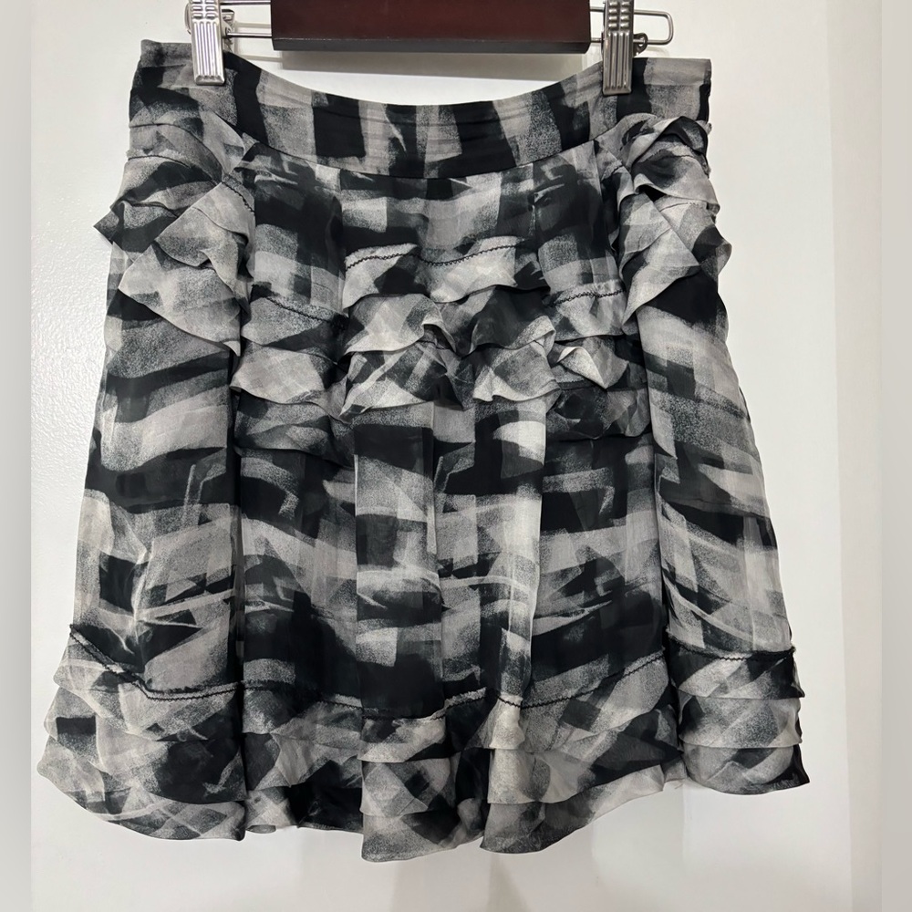 Theory Women Silk Ruffle Mini Skirt Size 2